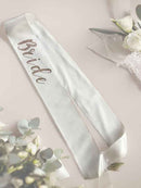 Soft White Diamante Bride Sash