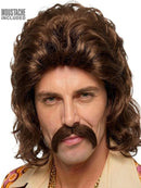 THE 70s MAN WIG & MOUSTACHE brown