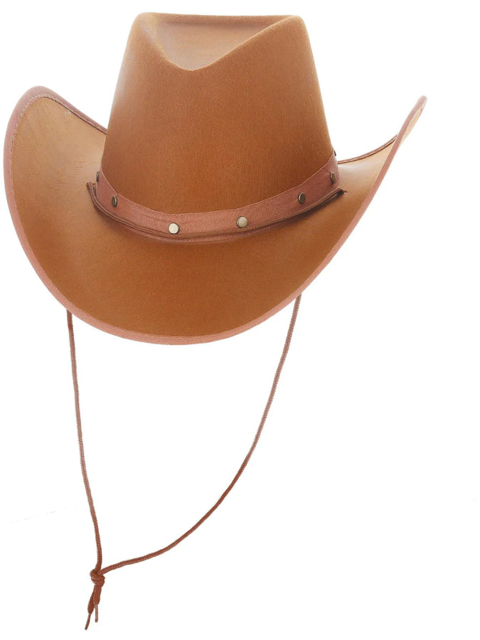 Tan Cowboy Hat, Felt, with Cord