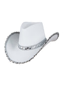 Texan  White Sequins Cowboy Hat