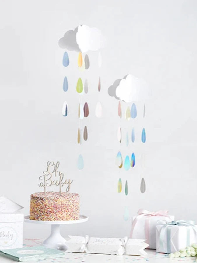 Unisex Hanging Clouds With Droplets