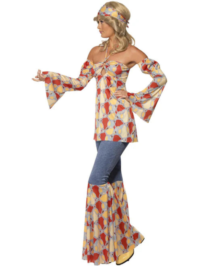 Vintage Hippy 70s Costume, Multi-Coloured