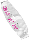 Hen Night White Bride to Be Sash - Flashing