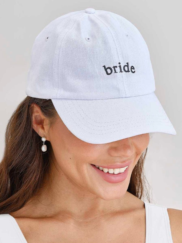White Embroidered Bride Cap