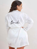White Embroidered Bride Dressing Gown
