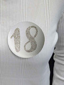 White Gold Sequin 18 Badge & Table Centre