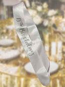 White Gold Sequin 18 Sash