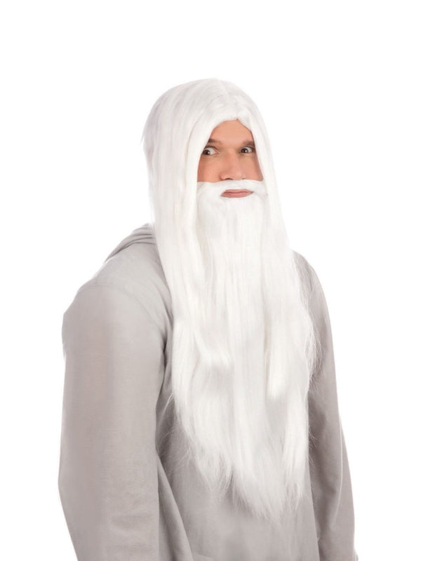 Wizard Wig And Beard Long White