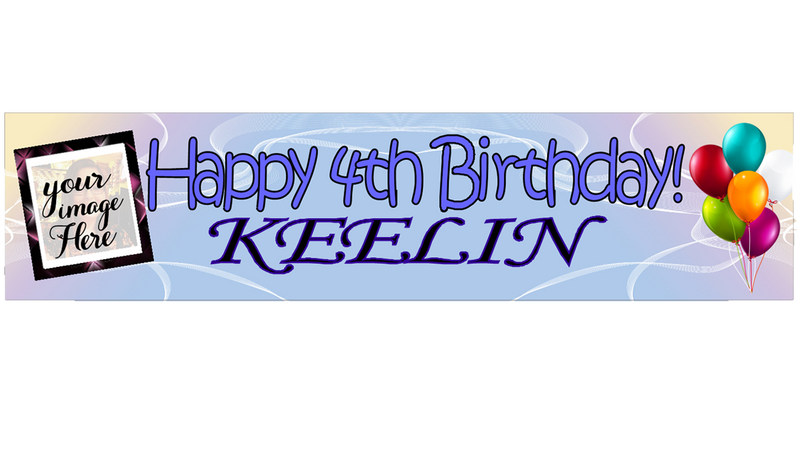 Personalised Blue Birthday Banner with Photo