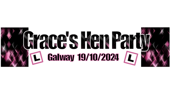 Black and Pink Personalised Hen Party Banner
