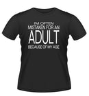 Fun 'Mistaken for an ADULT' Novelty Tshirt