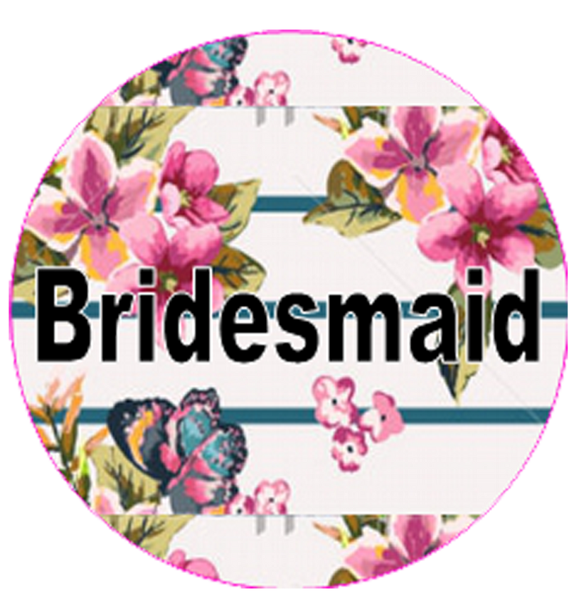 Vintage Floral Design Bridesmaid Badge