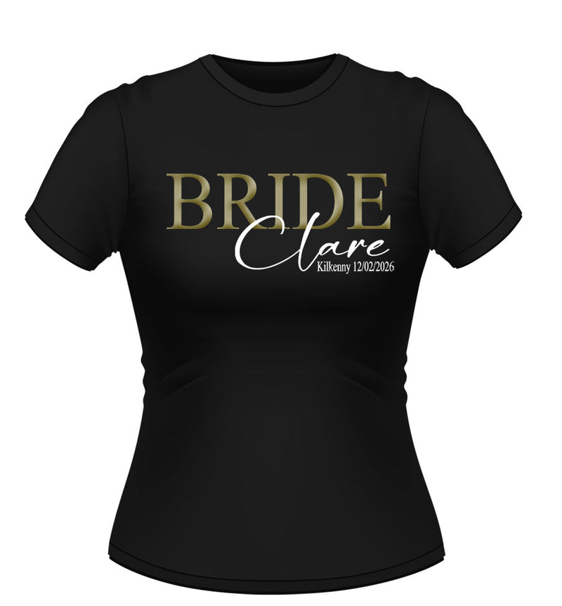 Personalised BRIDE Tshirt with Name