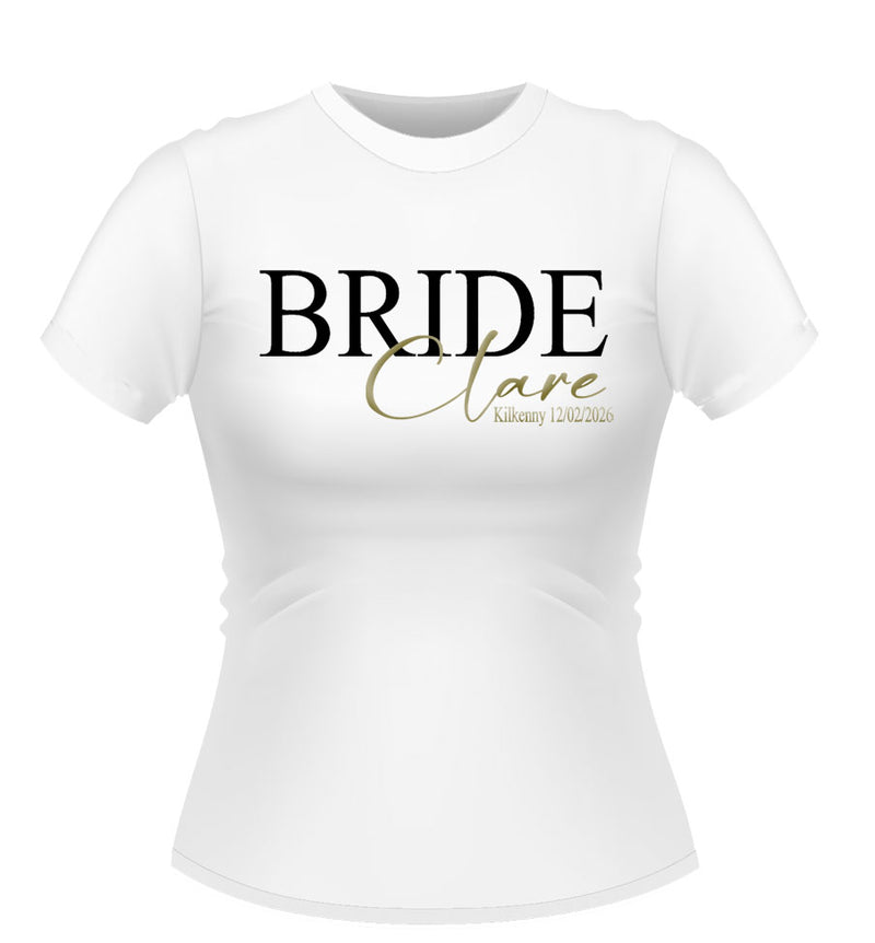 Personalised BRIDE Tshirt with Name