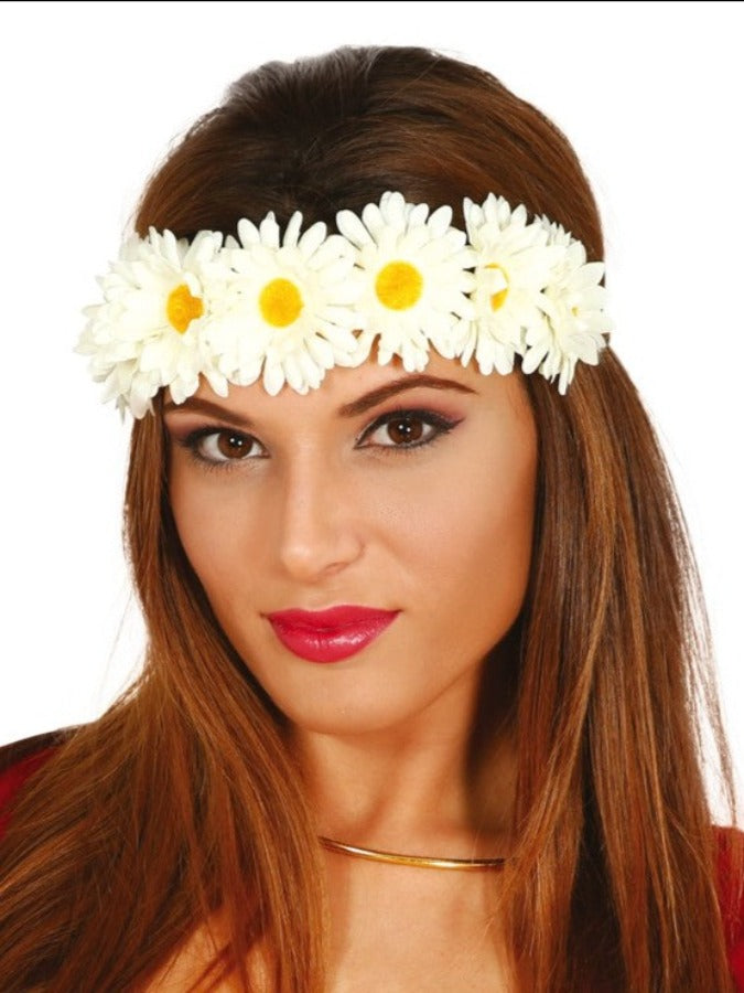 Daisy Floral Headband, White