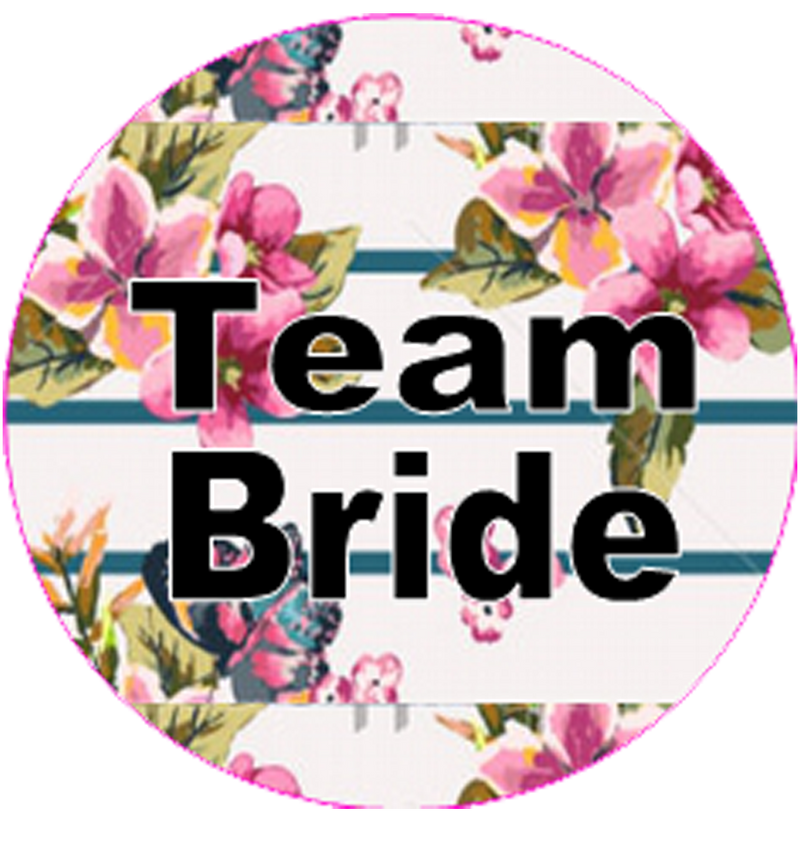 Vintage Floral Design Team Bride Badge