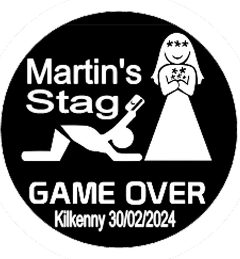 Personalised GAME OVER Stag party Badge