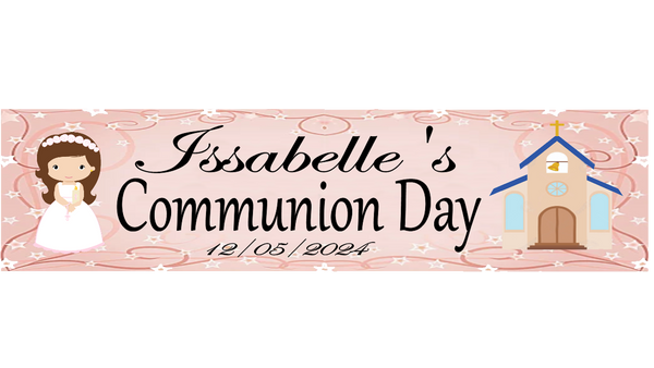 Personalised Girls Communion Banner