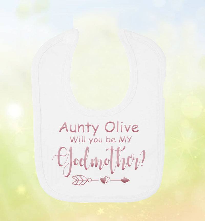 Will you be my Godfather/Godmother Personalised Baby Bib