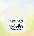 Will you be my Godfather/Godmother Personalised Baby Bib