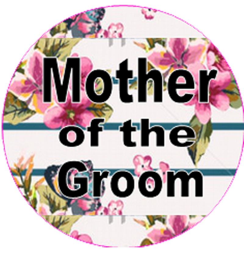 Vintage Floral Design Mother of the Groom Badge