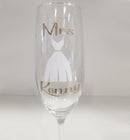 Bride MRS Personalised champagne Glass