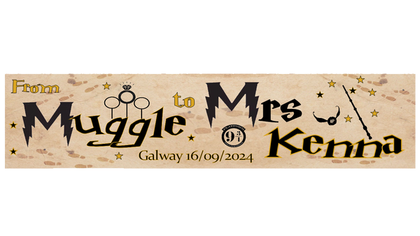 From muggle to Mrs Personalised Hen Party Banner