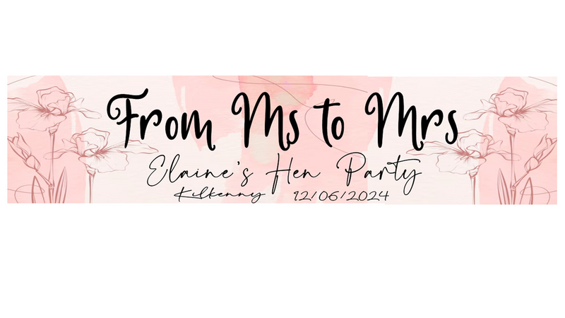 Ms to Mrs personalised Hen party Banner