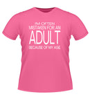 Fun 'Mistaken for an ADULT' Novelty Tshirt