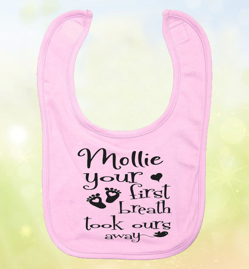 Personaalised 'You took our Breath Away' Bib