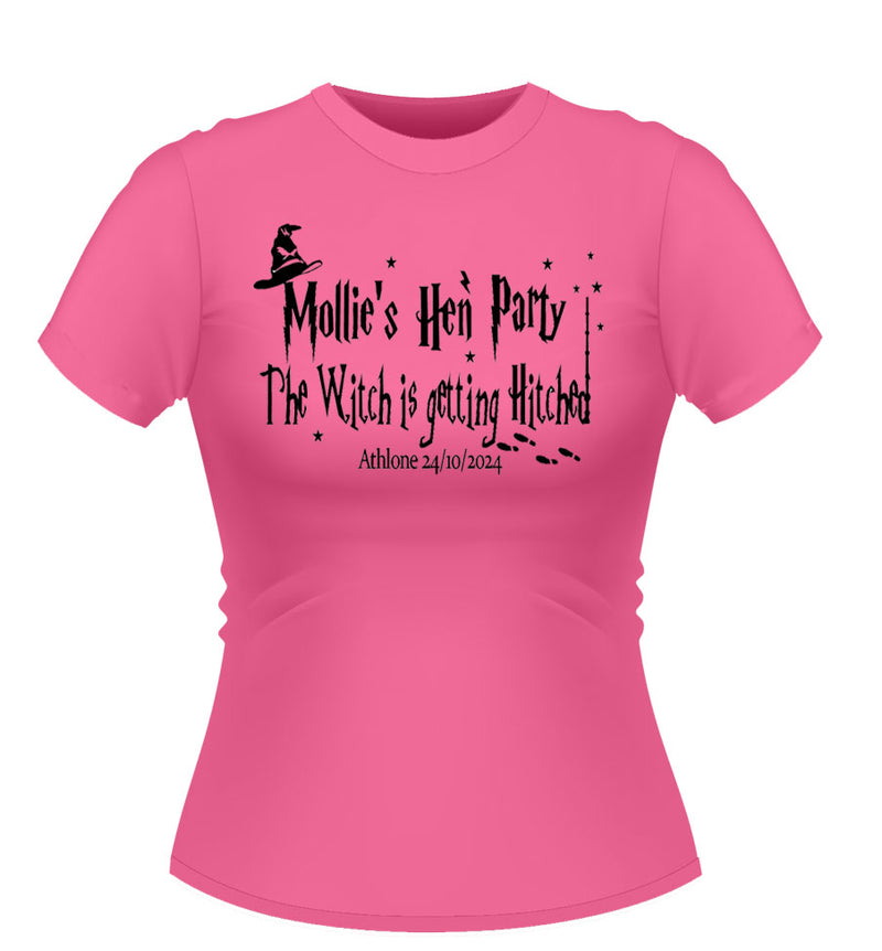 Harry Potter The Witch is Getting Hitched! Personalised Hen Party TShirt