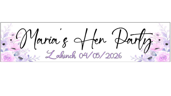 Purple Floral Any Occasion Personalised Banner