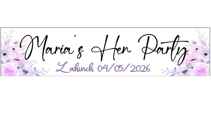 Purple Floral Any Occasion Personalised Banner