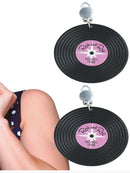 Vinyl record earrings