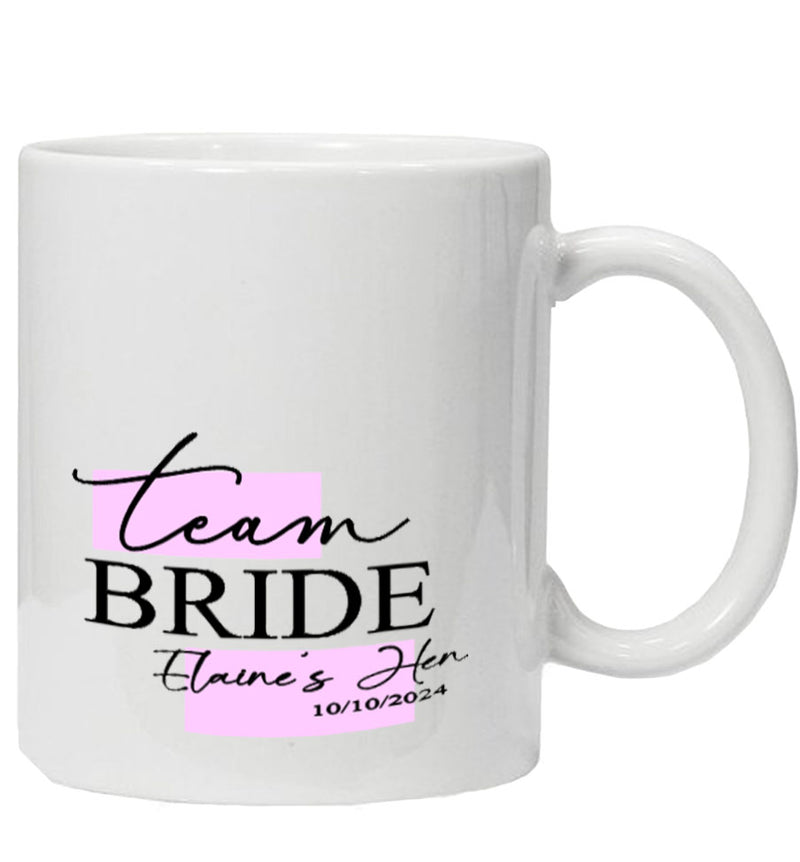 Personalised TEAM BRIDE Hen Party Mug
