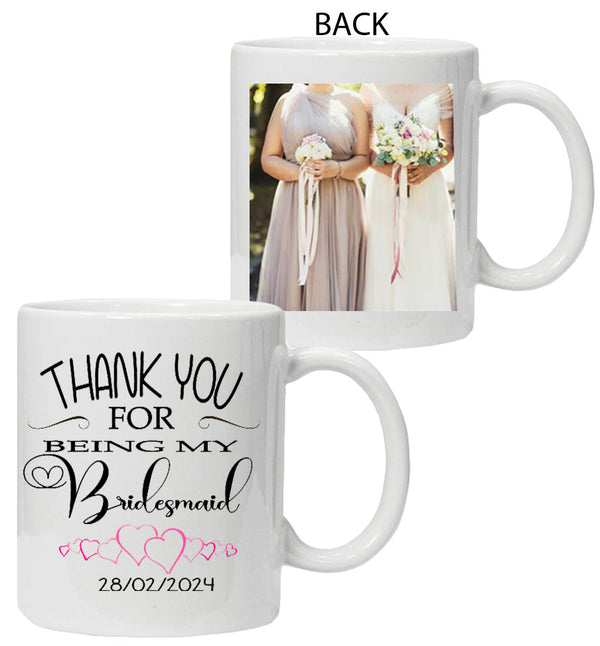 Thank You Personalised Bridesmaid Mug