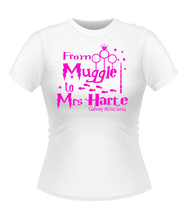 From Muggle to Mrs Personalised Tshirt