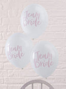 Pink And White Hen Party Balloons - Team Bride