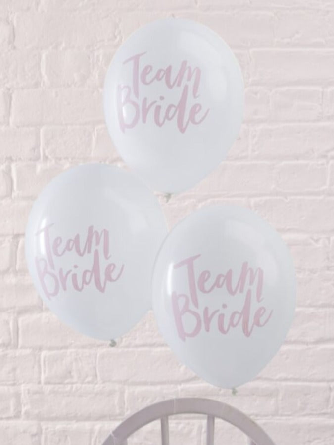 Pink And White Hen Party Balloons - Team Bride