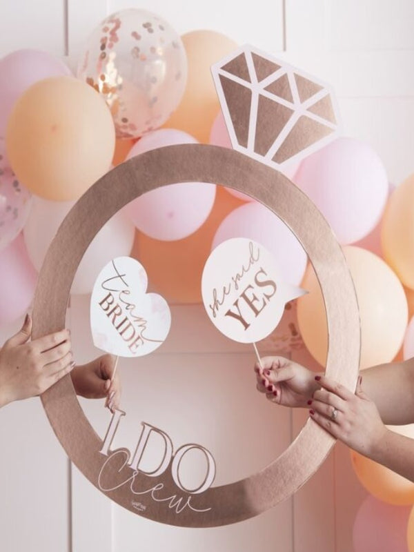 Rose Gold Ring Hen Party Photo Booth Frame