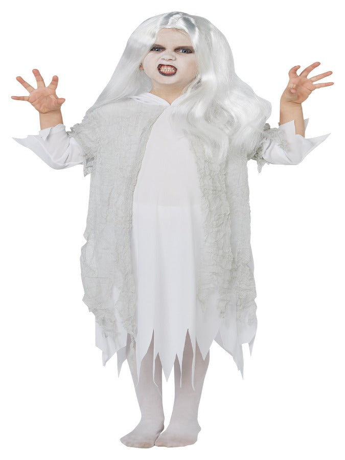 Ghostly Spirit Kids Costume With Wig