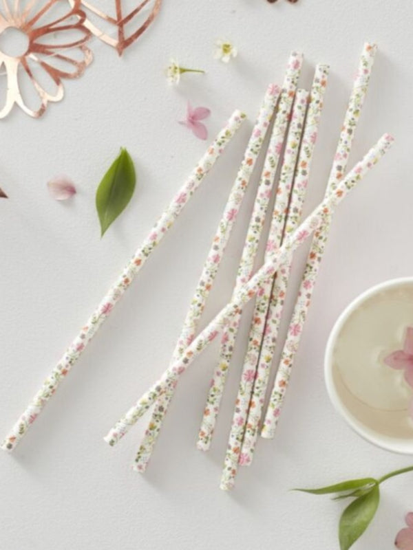 Floral Paper Straws - Ditsy Floral (25)