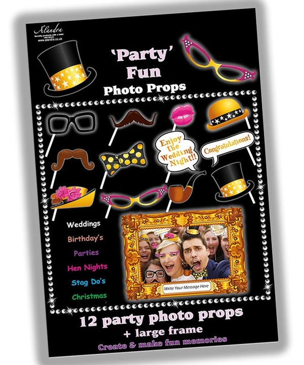 12 Party Photo Props and Frame