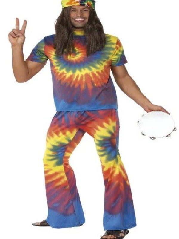 960s tie dye top and flared trousers