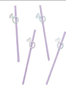 20 Diamond Ring Paper Straws