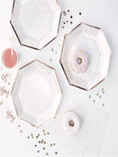 Spotty Print Rose Gold Paper Plates (8)