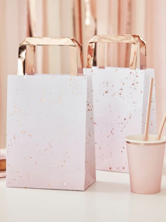 Pink Ombre Watercolour Rose Gold Party Bags