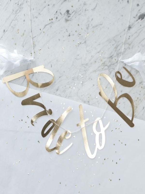 Gold Foiled Bride to Be Hen Party Banner