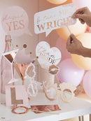 Customisable Photobooth Hen Party Props 10 hen party photo booth props and 2 sheets of rose gold letter sticker sheets