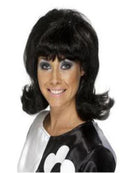 60's Flick Up Black Wig